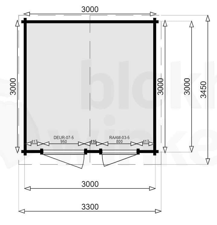 Plattegrond Tuinkantoor Compleet Wallstreet