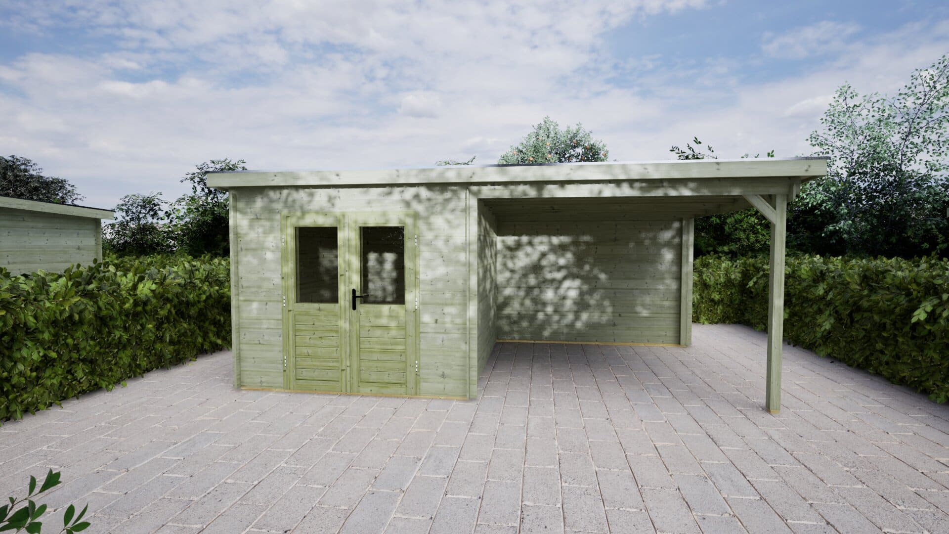Blokhut Camelia 250x300 + 300 Keteldruk geïmpregneerd | Inclusief EPDM, fundamentbalken en bezorging!