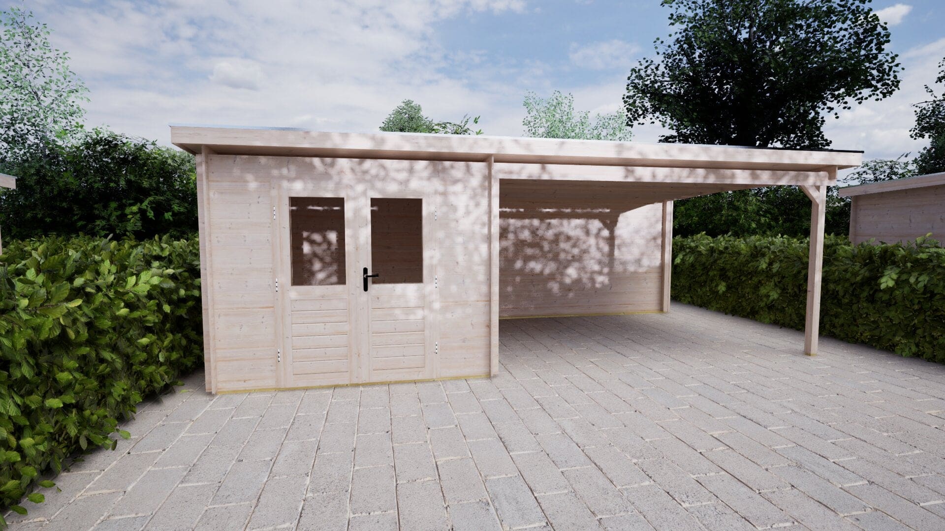 Blokhut Camelia 250x300 + 400 | Inclusief EPDM, fundamentbalken en bezorging!