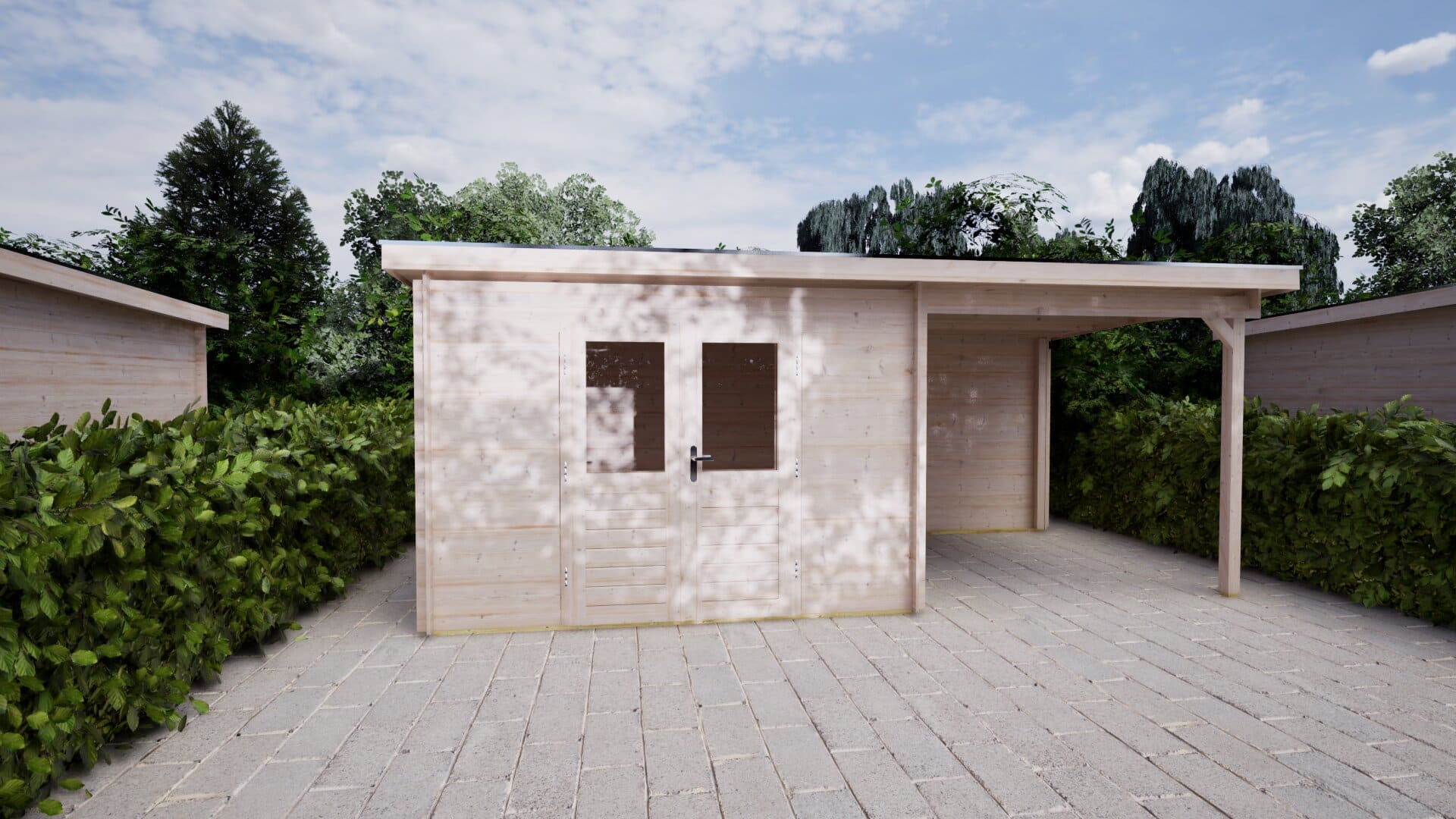 Blokhut Jasmijn 300x250 + 250 | Inclusief EPDM, fundamentbalken en bezorging!