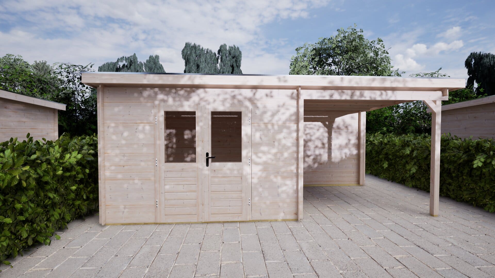 Blokhut Jasmijn 300x250 + 300 | Inclusief EPDM, fundamentbalken en bezorging!