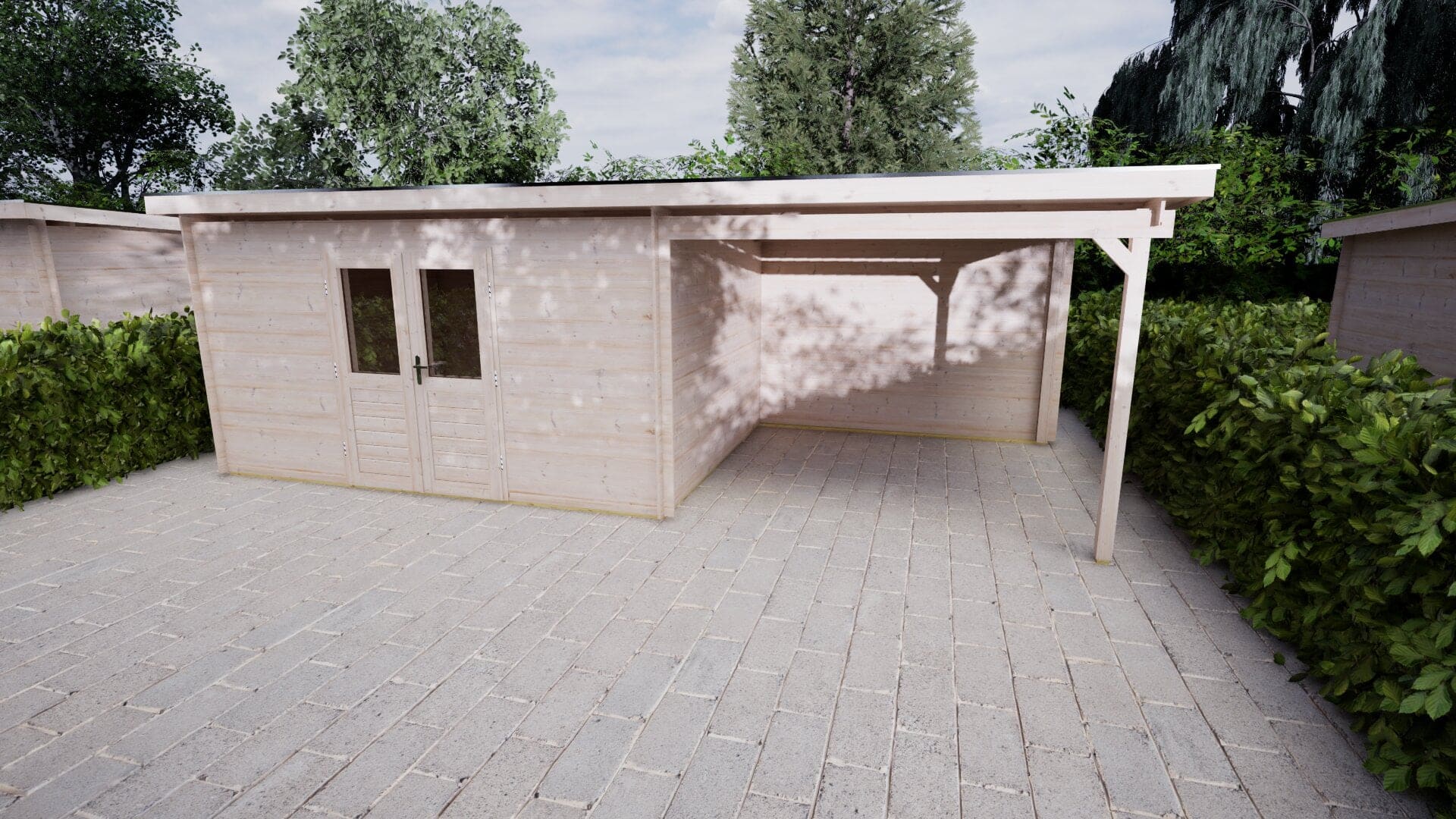Blokhut Lavendel 400x300 + 300 | Inclusief EPDM, fundamentbalken en bezorging!