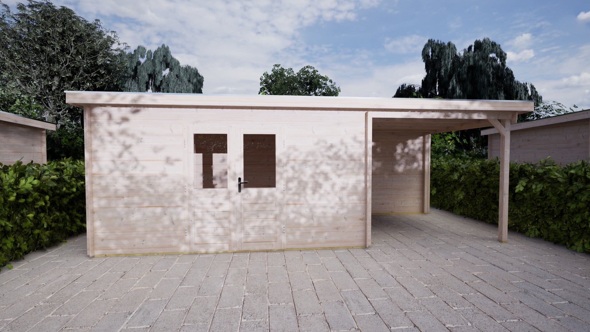 Blokhut Lelie 400x250 + 250 | Inclusief EPDM, fundamentbalken en bezorging!
