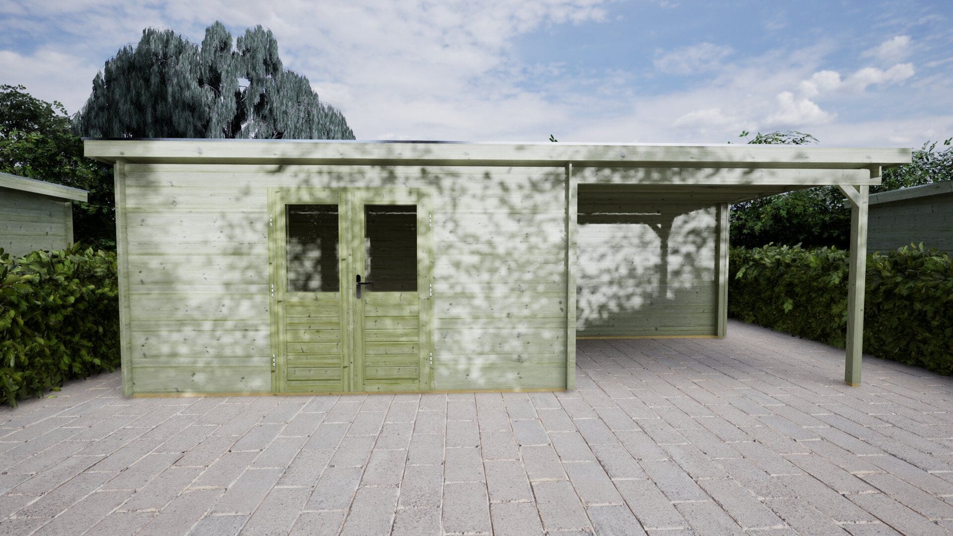 Blokhut Lelie 400x250 + 300 Keteldruk geïmpregneerd | Inclusief EPDM, fundamentbalken en bezorging!