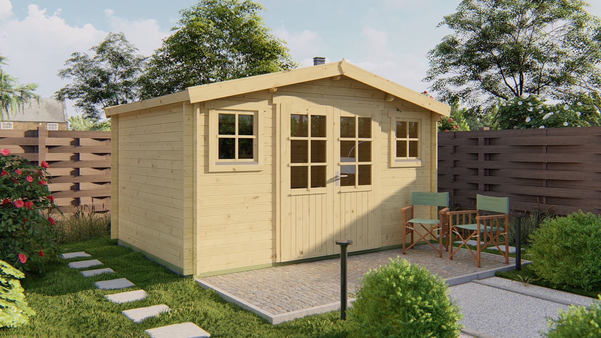 Blokhut Juha | Inclusief fundamentbalken, shingles, startset, ramen en deuren en bezorging!