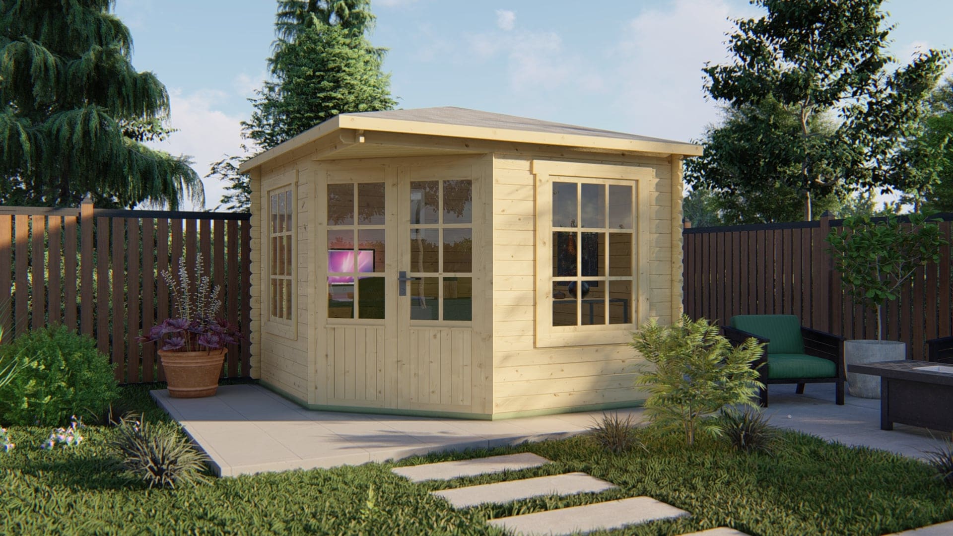 Blokhut Asmund | Inclusief fundamentbalken, shingles, startset en bezorging!