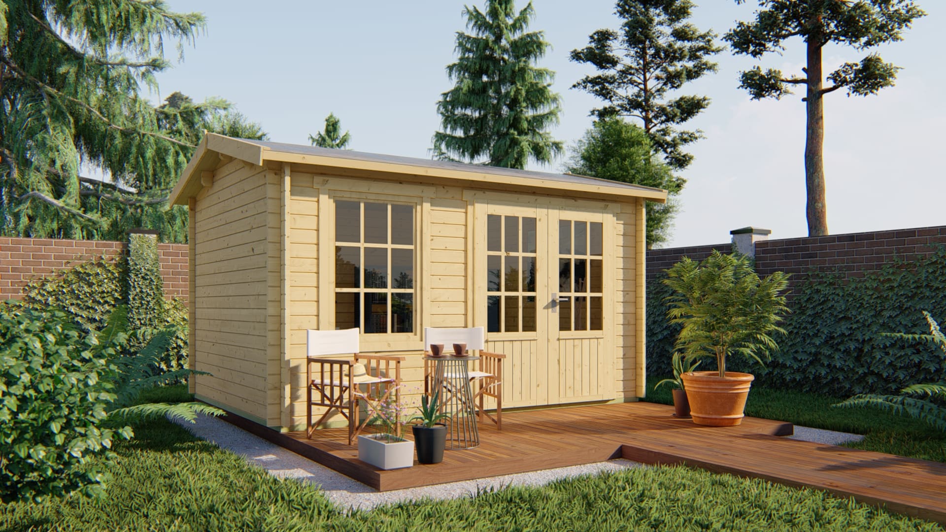 Blokhut Chloe | Inclusief fundamentbalken, shingles, startset en bezorging!