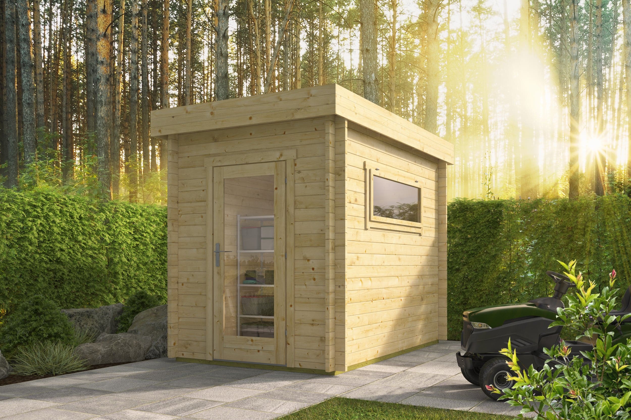 Blokhut Will geïmpregneerd | Inclusief fundamentbalken, easyroofing, startset en bezorging!