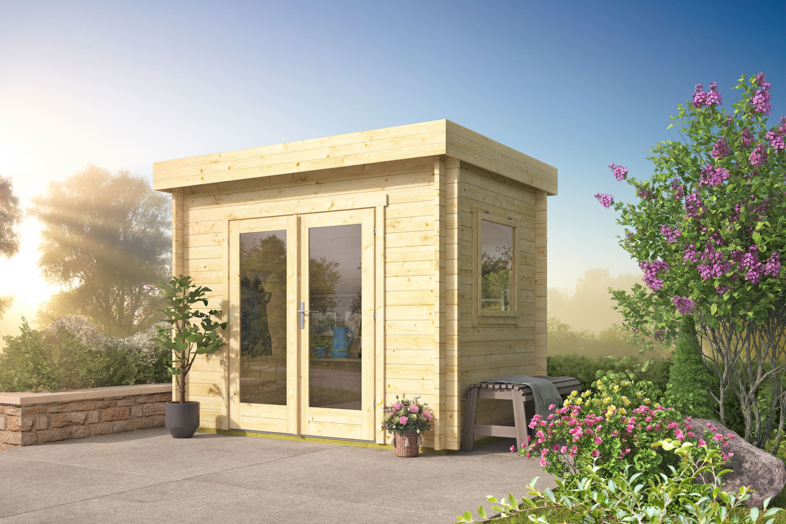 Blokhut Lucy | Inclusief fundamentbalken, easyroofing, startset en bezorging!