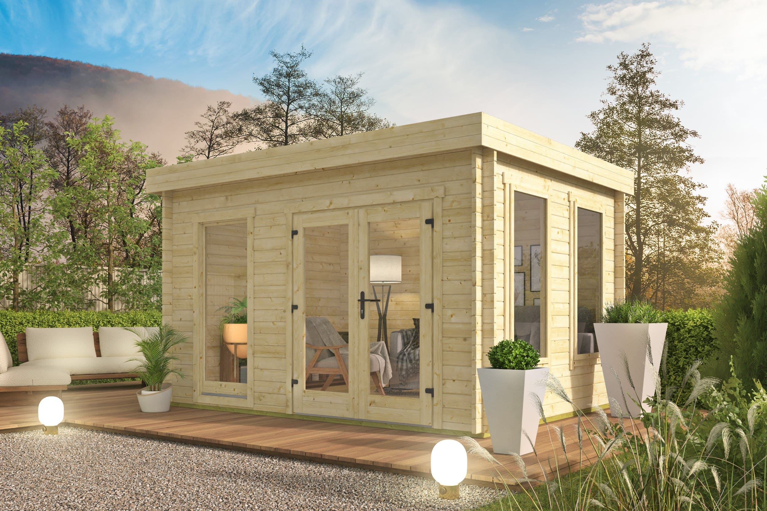 Blokhut Jason geïmpregneerd | Inclusief fundamentbalken, easyroofing, startset en bezorging!