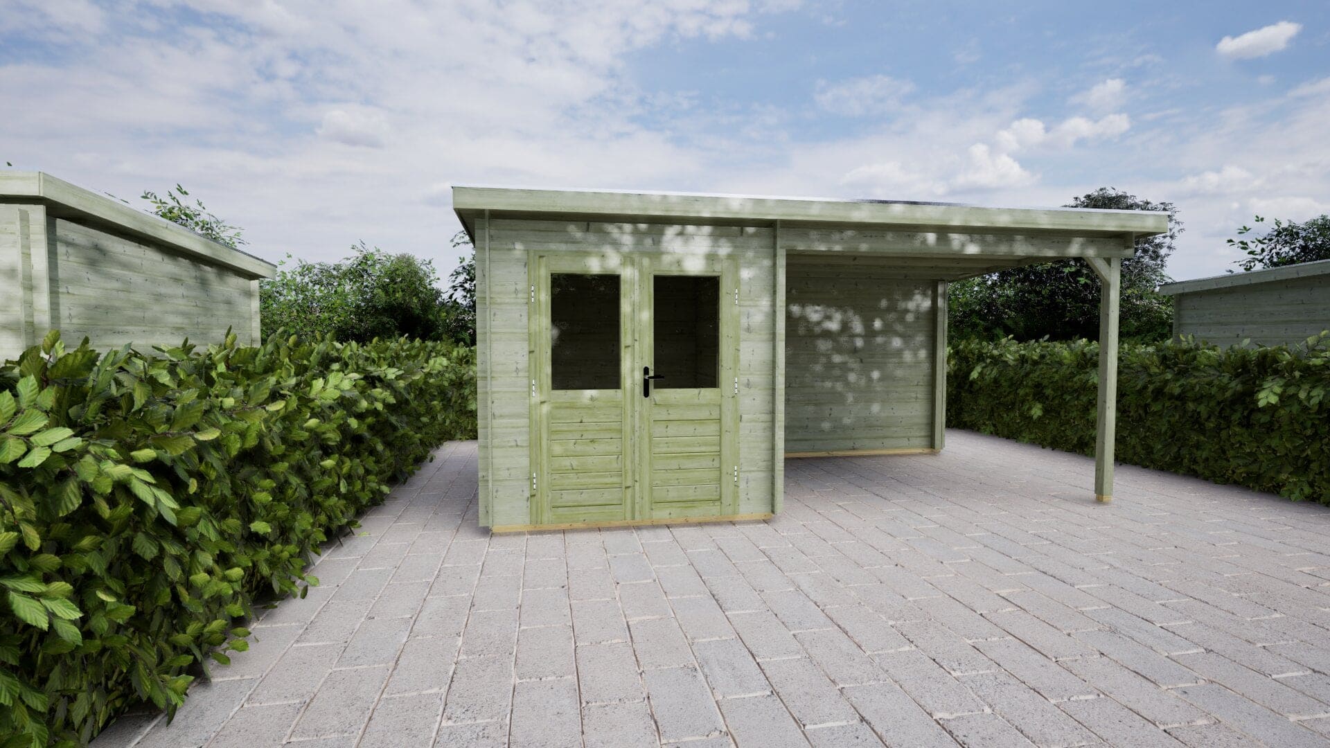 Blokhut Roosmarijn 200x300 + 300 Keteldruk geïmpregneerd | Inclusief EPDM, fundamentbalken en bezorging!