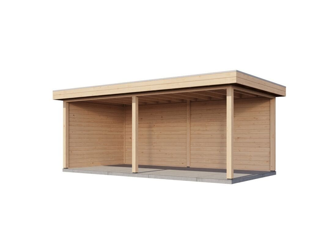 Lugarde Select Veranda Assen 588x300cm - 28mm - Plat dak - Onbehandeld