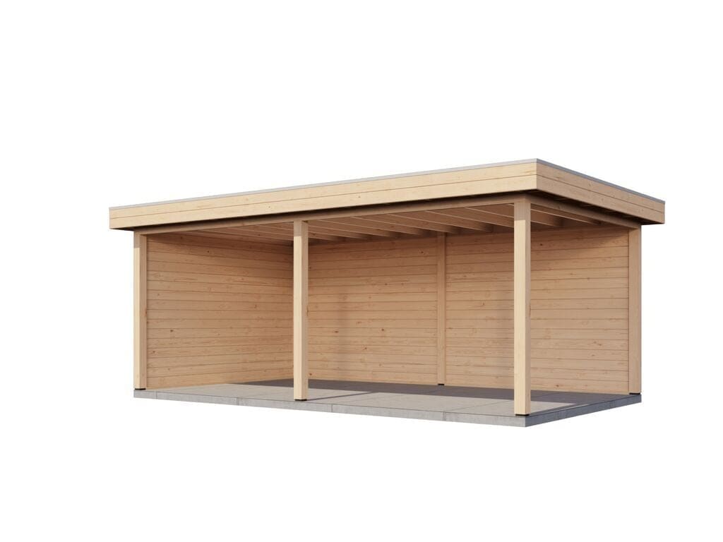 Lugarde Select Veranda Vlissingen 588x350cm - 28mm - Plat dak - Onbehandeld