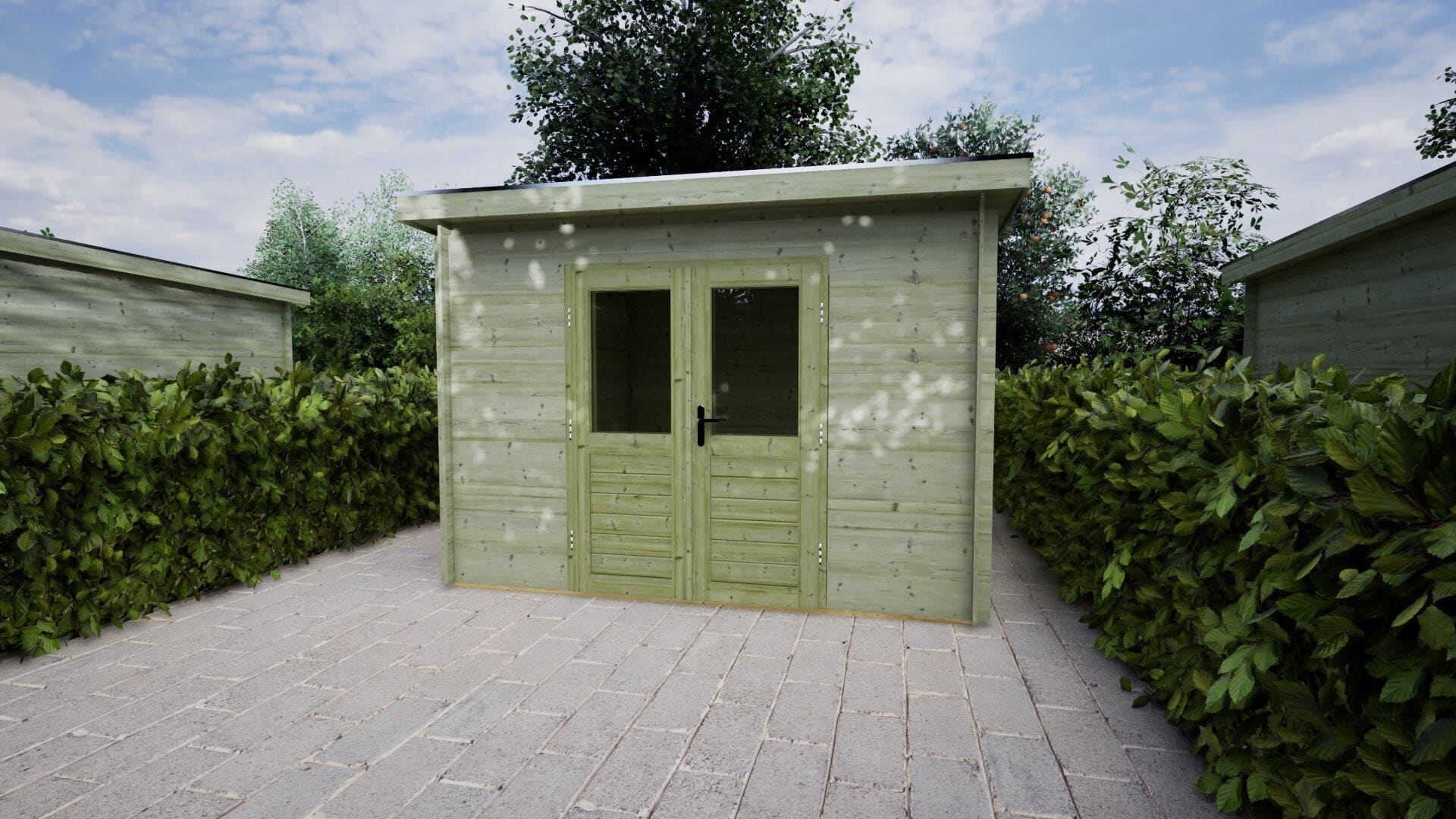 Blokhut Zonnebloem 300x300 Keteldruk geïmpregneerd | Inclusief EPDM, fundamentbalken en bezorging!