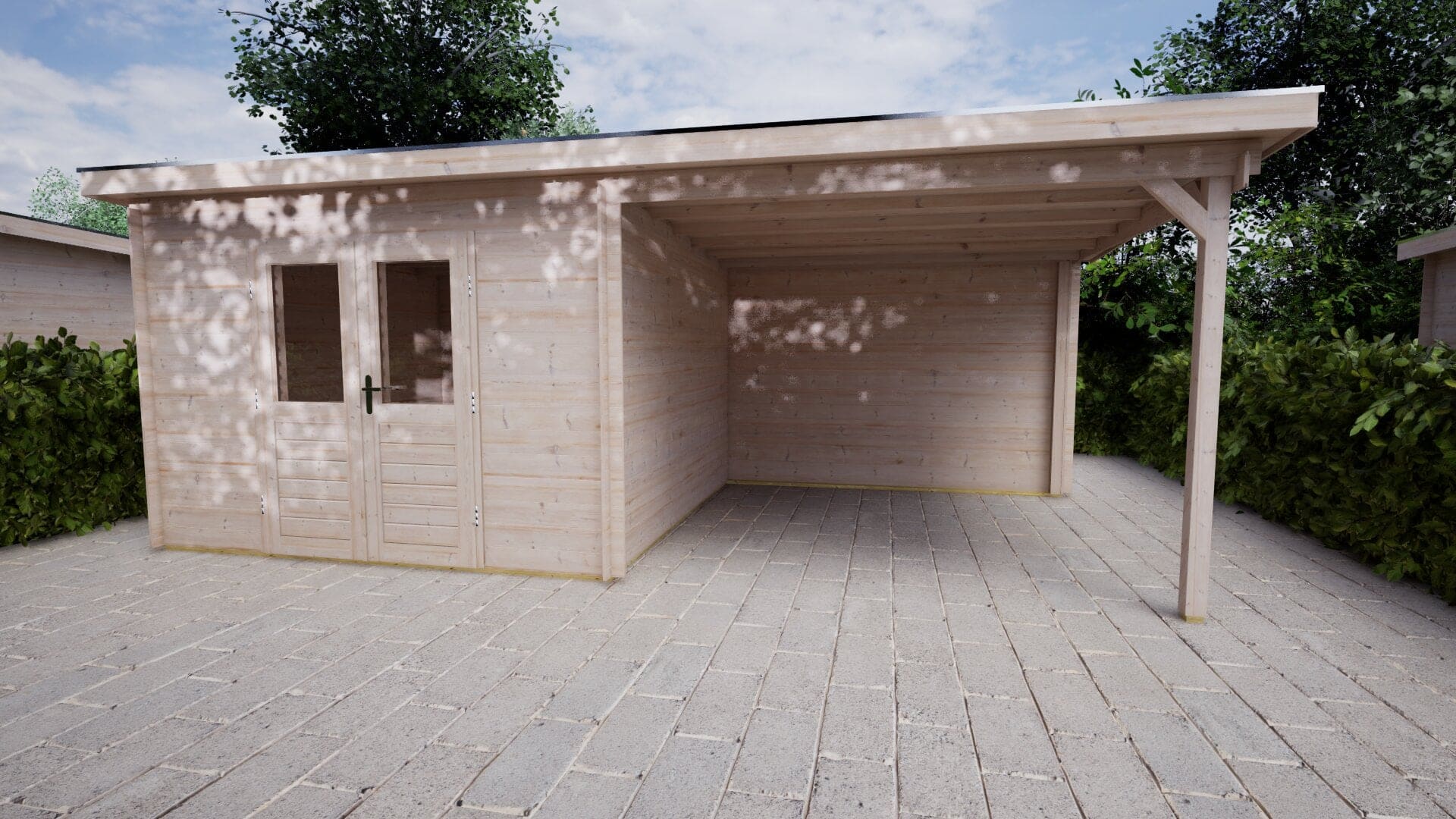 Blokhut Zonnebloem 300x300 + 300 | Inclusief EPDM, fundamentbalken en bezorging!