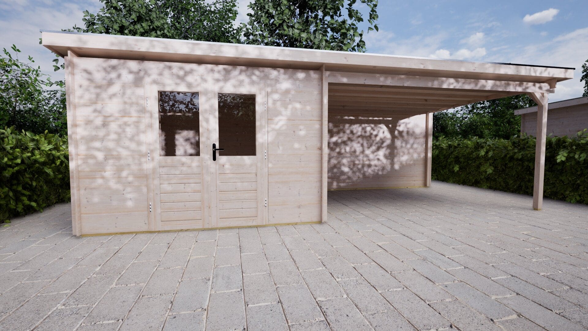 Blokhut Zonnebloem 300x300 + 400 | Inclusief EPDM, fundamentbalken en bezorging!