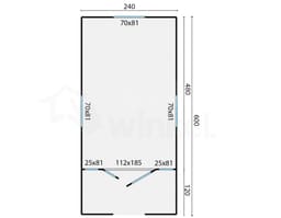 blokhut Pipowagen L - Tuindeco - 40.0170 - 240x600