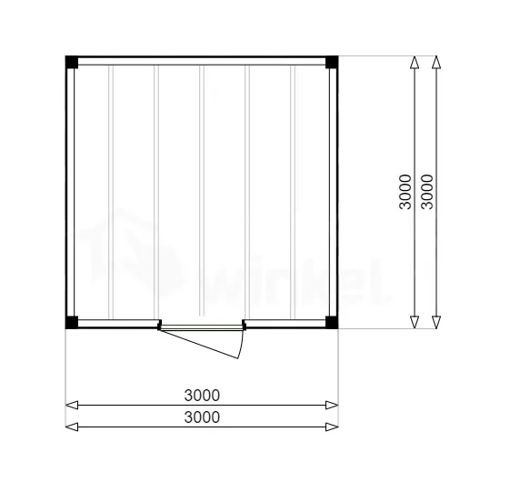 Actie Douglas Tuinhuis 300x300cm plattegrond Actie Douglas Tuinhuis 300x300cm plattegrond