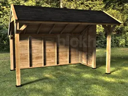 Woodvision Kapschuur Comfort 400x250 achterwand en korte zijwand enkelzijdig blank