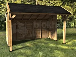 Woodvision Kapschuur Comfort 400x250 achterwand en 2x korte zijwand enkelzijdig blank