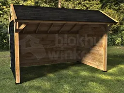 Woodvision Kapschuur Comfort 400x250 achterwand en 2x zijwand buitenzijde potdeksel zwart binnenzijde halfhouts rabat blank