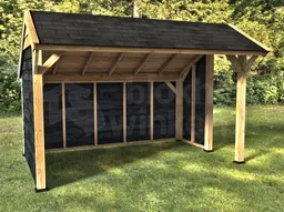 Woodvision Kapschuur Comfort 400x250 achterwand, zijwand en korte zijwand enkelzijdig zwart