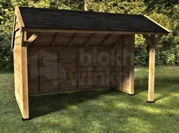 Woodvision Kapschuur Comfort 400x250 achterwand, zijwand en kort zijwand enkelzijdig blank