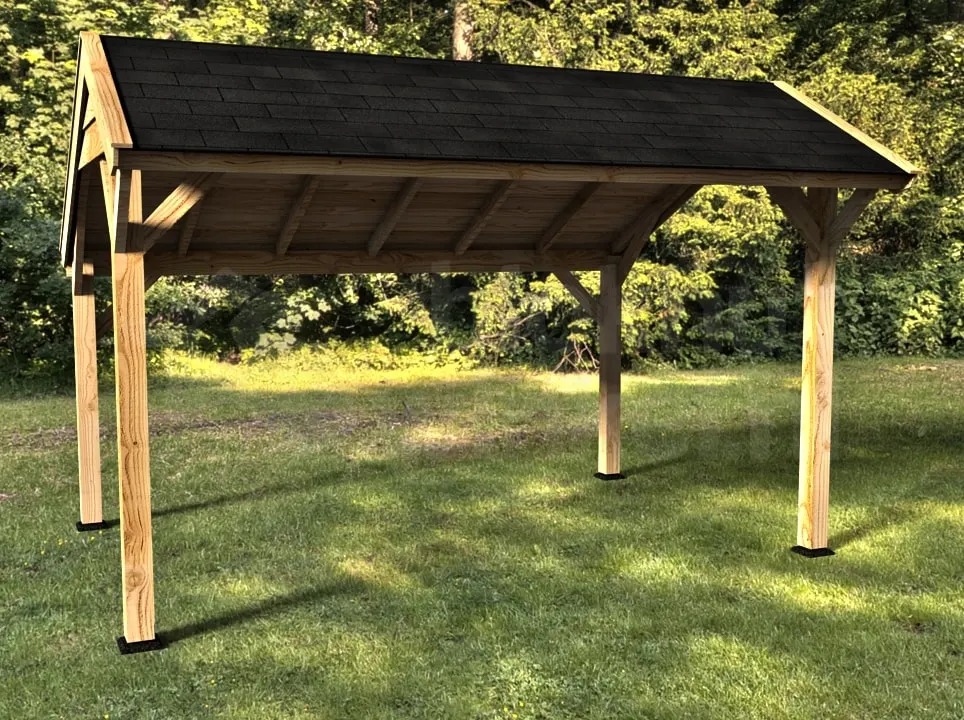 Woodvision Kapschuur Comfort 400x250 zonder wanden Woodvision Kapschuur Comfort 400x250 zonder wanden