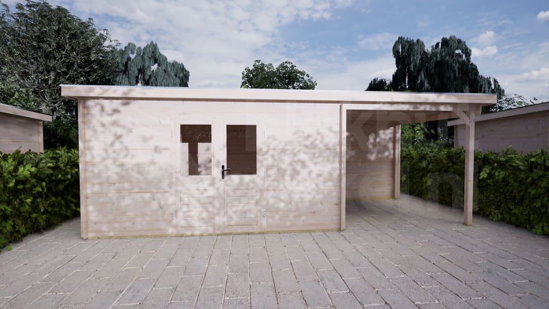 Blokhut Lelie 400x250 + 250 | Inclusief EPDM, fundamentbalken en bezorging! - BHW Select - BL284025B2520 - 420x270 Blokhut Lelie 400x250 + 250 | Inclusief EPDM, fundamentbalken en bezorging! - BHW Select - BL284025B2520 - 420x270
