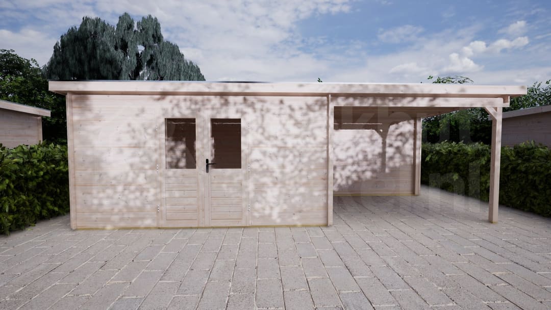 Blokhut Lelie 400x250 + 300 | Inclusief EPDM, fundamentbalken en bezorging! - BHW Select - BL284025B3020 - 420x270 Blokhut Lelie 400x250 + 300 | Inclusief EPDM, fundamentbalken en bezorging! - BHW Select - BL284025B3020 - 420x270