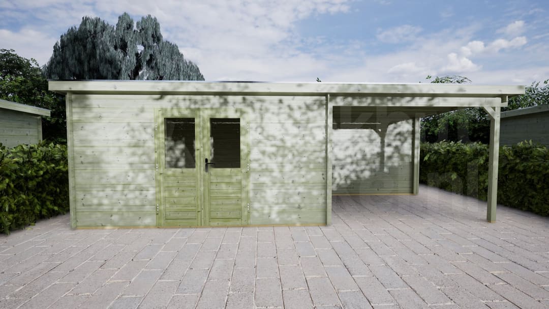 Blokhut Lelie 400x250 + 300 Keteldruk geïmpregneerd | Inclusief EPDM, fundamentbalken en bezorging! - BHW Select - BL284025B30223 - 420x270 Blokhut Lelie 400x250 + 300 Keteldruk geïmpregneerd | Inclusief EPDM, fundamentbalken en bezorging! - BHW Select - BL284025B30223 - 420x270