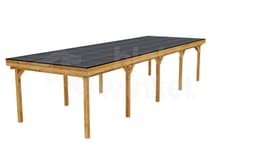 3D Render Houten Outback Douglas Vrijstaande Veranda 1200x400