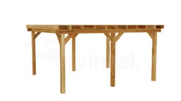 3D Render Houten Outback Douglas Vrijstaande Veranda 500x450