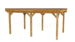 3D Render Houten Outback Douglas Vrijstaande Veranda 550x350