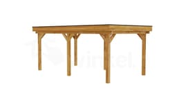 3D Render Houten Outback Douglas Vrijstaande Veranda 600x350