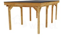 3D Render Houten Outback Douglas Vrijstaande Veranda 700x350