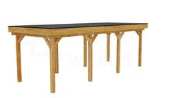 3D Render Houten Outback Douglas Vrijstaande Veranda 750x300