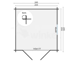 blokhut Blokhut Valery | Inclusief fundamentbalken, shingles, startset en bezorging! - Tuindeco - 40.0168 - 245x245