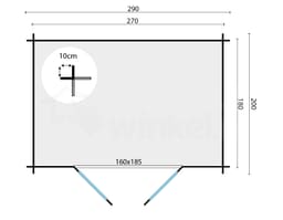 blokhut Blokhut Kris | Inclusief fundamentbalken, easyroofing, startset en bezorging! - Tuindeco - 40.0193 - 290x200