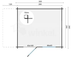 blokhut Blokhut Lars geïmpregneerd | Inclusief fundamentbalken, shingles, startset en bezorging! - Tuindeco - 40.0400-DI - 300x260