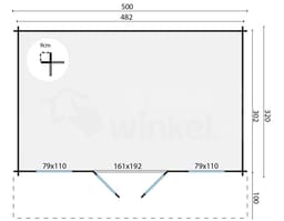 blokhut Blokhut Skyler geïmpregneerd | Inclusief fundamentbalken, shingles, startset en bezorging! - Tuindeco - 40.0722-DI - 500x320