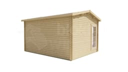 hoektuinhuis Blokhut Arne geïmpregneerd | Inclusief fundamentbalken, shingles, startset en bezorging! - Tuindeco - 40.0737-DI - 450x350