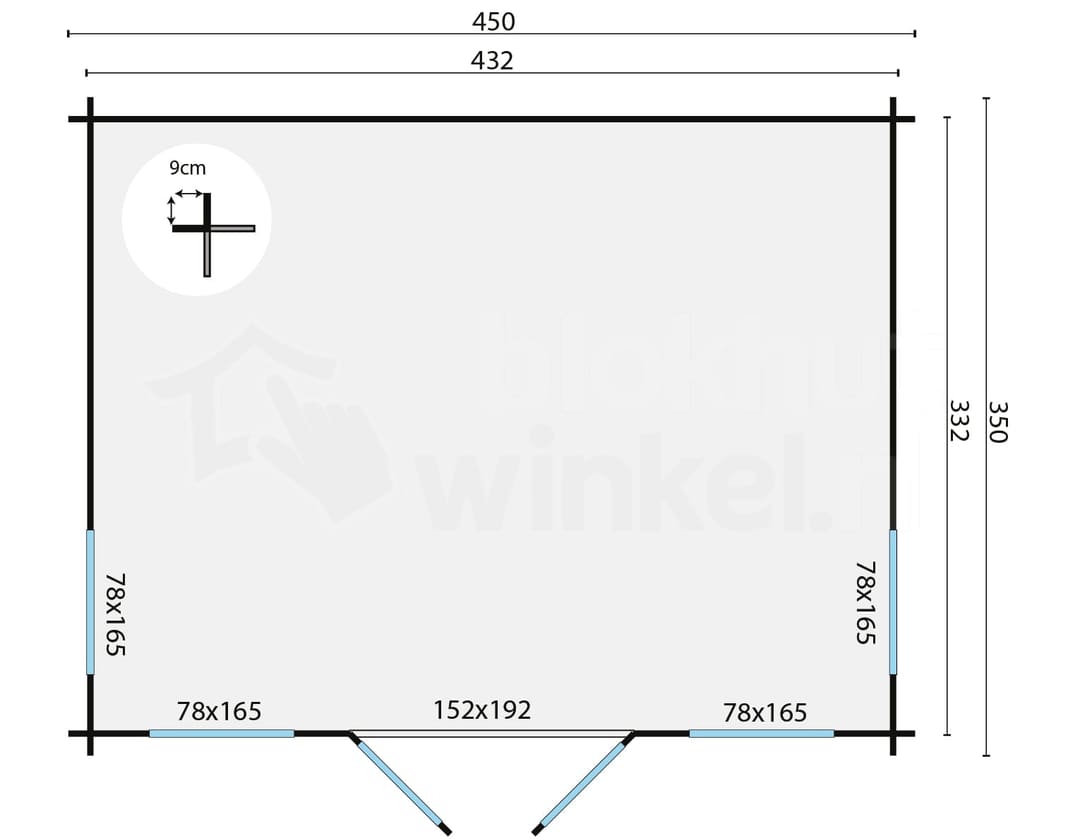 hoektuinhuis Blokhut Arne geïmpregneerd | Inclusief fundamentbalken, shingles, startset en bezorging! - Tuindeco - 40.0737-DI - 450x350 hoektuinhuis Blokhut Arne geïmpregneerd | Inclusief fundamentbalken, shingles, startset en bezorging! - Tuindeco - 40.0737-DI - 450x350