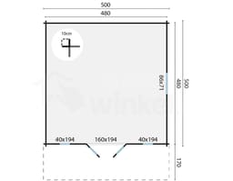 garage Blokhut Emiel geïmpregneerd | Inclusief fundamentbalken, shingles, startset en bezorging! - Tuindeco - 40.0765-DI - 500x500
