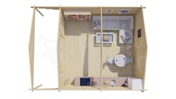 garage Blokhut Emiel geïmpregneerd | Inclusief fundamentbalken, shingles, startset en bezorging! - Tuindeco - 40.0765-DI - 500x500