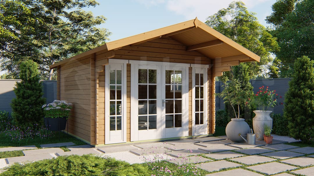 blokhut Blokhut Soren geïmpregneerd | Inclusief fundamentbalken, shingles, startset en bezorging! - Tuindeco - 40.0767-DI - 380x380 blokhut Blokhut Soren geïmpregneerd | Inclusief fundamentbalken, shingles, startset en bezorging! - Tuindeco - 40.0767-DI - 380x380