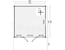 blokhut Blokhut Soren geïmpregneerd | Inclusief fundamentbalken, shingles, startset en bezorging! - Tuindeco - 40.0767-DI - 380x380