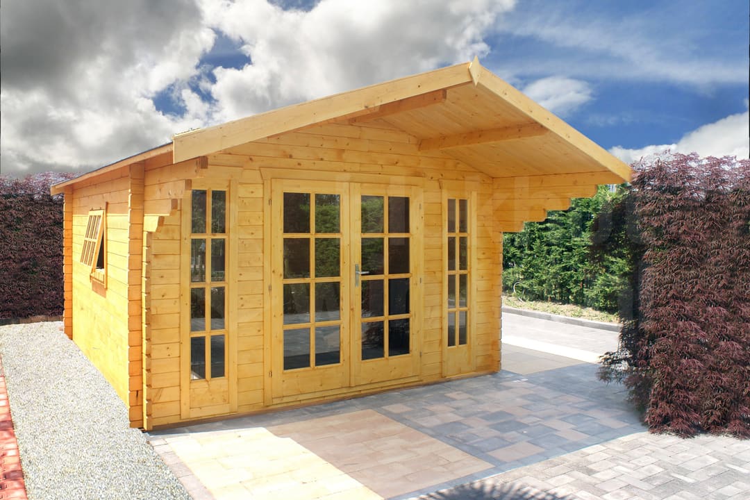 blokhut Blokhut Soren geïmpregneerd | Inclusief fundamentbalken, shingles, startset en bezorging! - Tuindeco - 40.0767-DI - 380x380 blokhut Blokhut Soren geïmpregneerd | Inclusief fundamentbalken, shingles, startset en bezorging! - Tuindeco - 40.0767-DI - 380x380