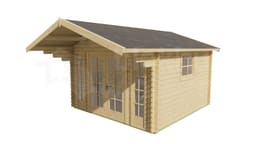 blokhut Blokhut Soren geïmpregneerd | Inclusief fundamentbalken, shingles, startset en bezorging! - Tuindeco - 40.0767-DI - 380x380