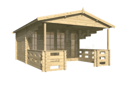 blokhut Blokhut Sanstrov geïmpregneerd | Inclusief fundamentbalken, shingles, startset en bezorging! - Tuindeco - 40.0769-DI - 380x320
